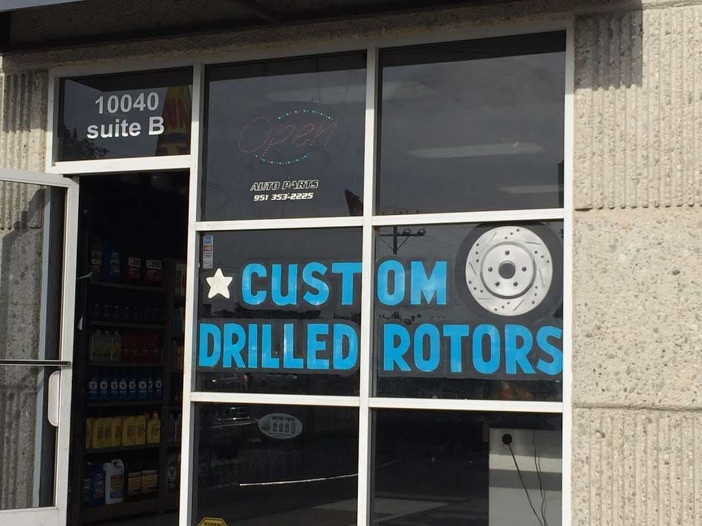 ACR Auto Parts storefront window advertising custom drilled rotors